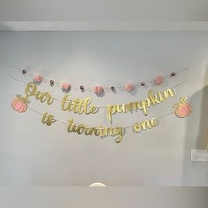 Pumpkin First Birthday Banners